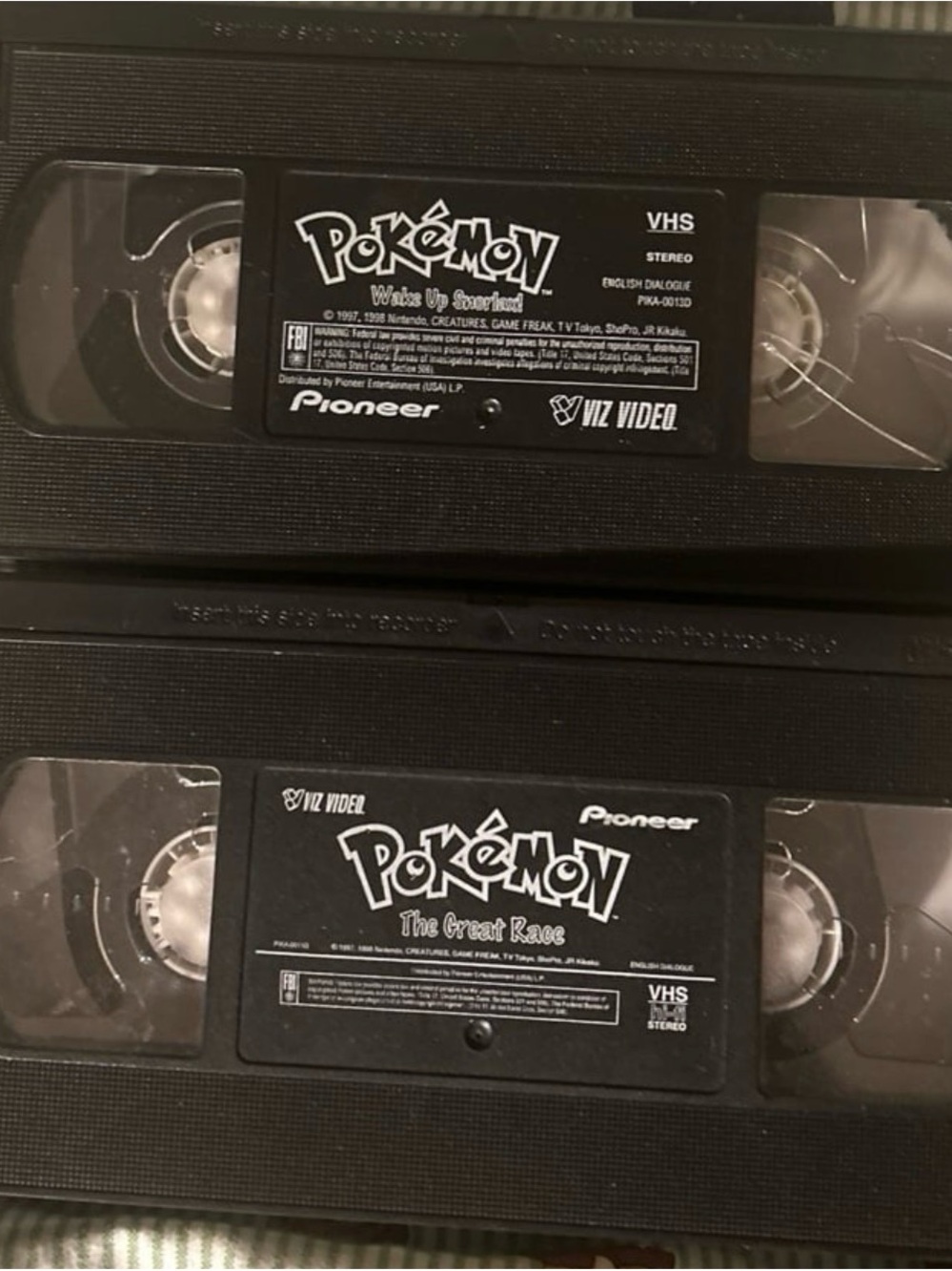 2 Pokémon VHS Tapes (Wake Up Snorlax & The Great Race Episodes)